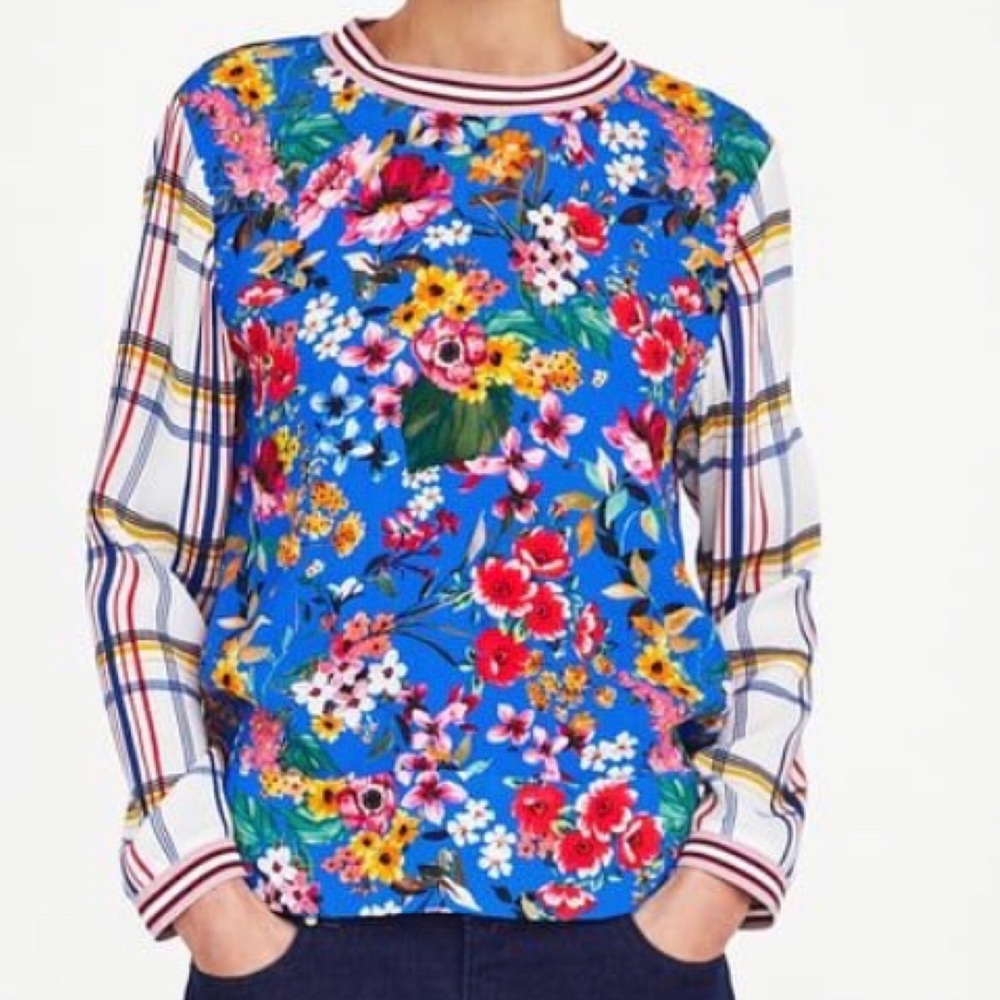 Zara mixed print blouse